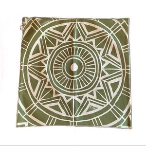 Pillow Cover Set of Three 20” x 20” Geometric Green & Creme